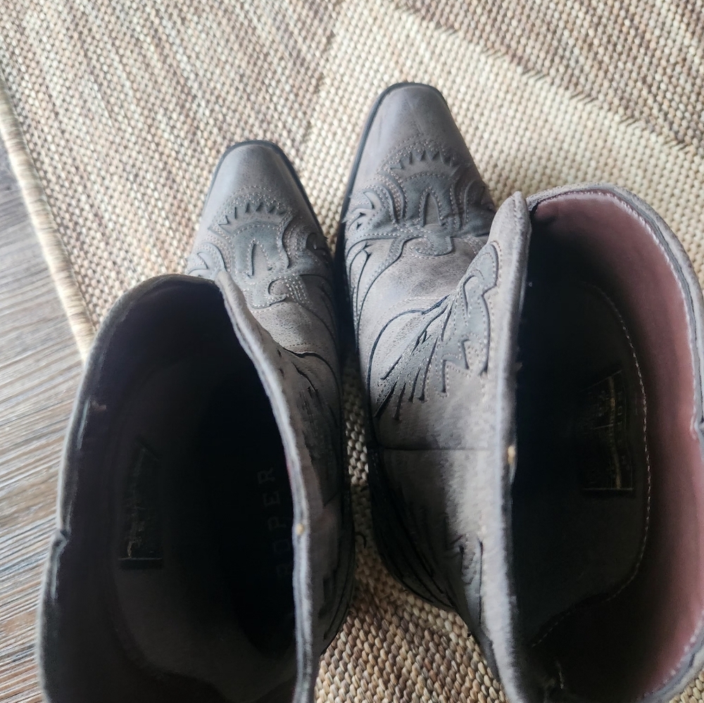 Roper Gray Western Cowboy Boots - Picture 4 of 8